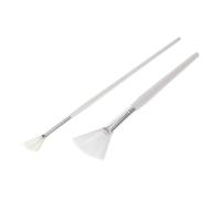 Didiseaon 2 Uds Cepillo Abanico De Belleza Mantequilla Líquida Blanca Aluminio
