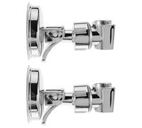 Didiseaon 2 Unidades Soporte de Ducha con Ventosa Ajustable Taladro Soporte Removible de Acero Inoxidable para Pared y Techo Base para Alcachofa Resistente al Agua para Baño