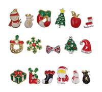 Didiseaon 20 Piezas Pegatinas Navideñas Para Uñas De Joyería De Aleación Remaches De Decoración De Uñas Para Adorno De Fiestas De Navidad