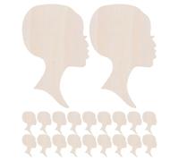 Didiseaon 20 Unidades Figura de Rostro Femenino Africano en Madera sin Terminar