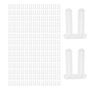 Didiseaon 200 Piezas de Tapones Dobles para Gafas sin Montura, Plástico Transparente (1,7 X 0,8 X 7,0 MM), Accesorios para Reparación y Mantenimiento en Hogar y Tiendas Ópticas