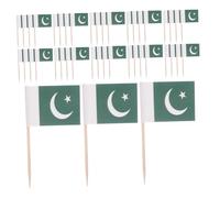 Didiseaon 200 Piezas Mini Banderas de Pakistán Palillos de Madera Palillos para y Aperitivos Decoración Portátil para Fiestas y Cócteles para Sándwiches y Postres