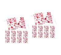 Didiseaon 200piezas Bolsas De Organza Cordón De Corazón Pack Para Joyería y Fiestas Diseño Elegante y Ligero Para San Valentín y Celebraciones Especiales