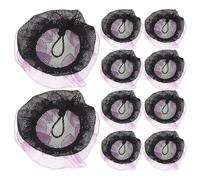 Didiseaon 20piezas Redecillas para Moño de Ballet Mujer Redecilla Invisible Elástica Bordes Encaje Morado Cubremoños para Recitales y Exámenes de Danza