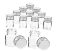 Didiseaon 24 piezas Botes de Vidrio Transparentes Tapas de Aluminio de Frascos Pequeños para Mermeladas Especias y Accesorios de Manualidades Botellas Rellenables y Portátiles