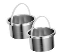 Didiseaon 2piezas Calentador De Cera Fundidor De Olla De Aluminio Bandeja Para Máquina De Depilación