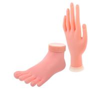 Didiseaon 2piezas Manicure Practice Left Hand and Foot Model Flexible Fake Nail Art Training Tools for Beginners and Nail Artists