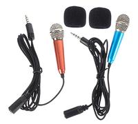 Didiseaon 2piezas Mini Micrófono Portátil para Cantar y Grabar Micrófono De Teléfono Celular Miniatura para Uso En Directo y Audiciones