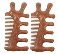 Didiseaon 2piezas Peine De Masaje De Madera De Sándalo Peine Anticaspa Cabelludo Herramienta De Masaje Para Meridianos Para Hombres Para Meditación y Yoga