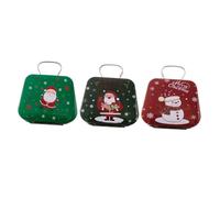 Didiseaon 3 Cajas de Hojalata para Navideños Mini Latas de Hojalata con Asas para Elegantes Tarros de Hojalata para Decoración Navideña