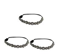 Didiseaon 3 Diademas Vintage Para Mujer Accesorios Para El Cabello De Novia Bandas Para El Cabello Para Niñas Bandas De Moda Talla Única Diseño De Cuentas Negras.