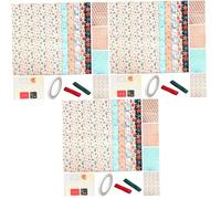 Didiseaon 3 Juegos Papel De Ramo Floral Enmascaramiento Aniversario Cajas Rojo Mate Decoupage Decoraciones Revelar Compromiso Artificial Oro Fiesta Equipo Colorful