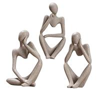 Didiseaon 3 Piezas Adornos De Figuras Abstractas Estatua Pensador Sentado Estantería Pensador Decoración Liquidación De Decoración Del Hogar Jarrón Pensador Resina Librero Oficina Florero