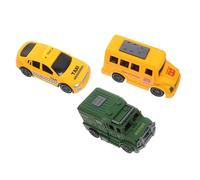 Didiseaon 3 Piezas Coches de para Set de Juguetes de Autos Miniaturas Coche de Verde Autobús Escolar Amarillo Taxi Amarillo Juguetes Infantiles Seguros y Resistentes para Niñas