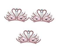 Didiseaon 3 Piezas de cisne diademas de niñas para niñas pinzas para el cabello vintage de chicas tiara dama tocado de novia aleación joyas peine sombrerería niño