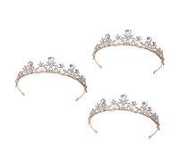 Didiseaon 3 Piezas De Diamantes De Imitación Tiara De Novia De Diamantes De Imitación Nupcial Tocado De Novia De Novia Tiara Aros De Pelo Lujo Accesorios Paseo Niño