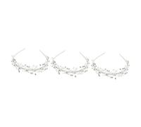 Didiseaon 3 Piezas diadema boda niña las flores lazos pelo bebé niños niña las flores tocado boda vestir Accesorios para el cabello Venda taladro garra