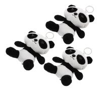 Didiseaon 3 Piezas Llavero de Panda de Algodón Negro, Colgante Adorable