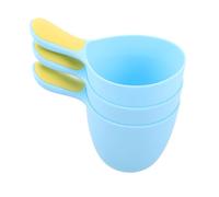 Didiseaon 3 Piezas Vaso para Baño Niña con Mango Antideslizante Taza para Enjuague y Lavado de Cabello Cucharón Plástico Reutilizable Ergonómico para Ducha Infantil