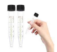 Didiseaon 3 Tubos de Centrífuga de Vidrio de 10 Ml Tapa de Rosca Tubos de Ensayo Transparentes Escala Ideales para Laboratorio de Bioquímica y Biología Molecular