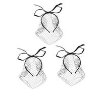 Didiseaon 3 Uds Diadema De Malla Francesa Tocado Tocado Accesorios Para El Cabello Tocado Para Novia Tocados Para Fiesta De Té Diadema Velo Tocado Diadema Máscara De Velo Red Para El