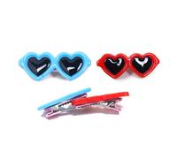 Didiseaon 30 Piezas Clips para Pelo de Mascota con Diseño de Gafas Forma de Corazón Accesorios Suaves y Cómodos para Perros para Fiestas y Sesiones Fotográficas