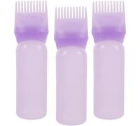 Didiseaon 3piezas Botella De Poción De Permanente Aplicadora Para Raíces Botella Peine Para Tinte De Cabello Frascos Aplicadores De Aceite Capilar Para Uso Salón De Belleza