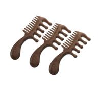 Didiseaon 3piezas Peine de Masaje para Cabelludo de Madera Cinco Dientes Redondeados Herramientas de Masaje para Cuerpo Completo Cepillo de Madera para Desenredar y Alisar el Cabello