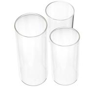 Didiseaon 3piezas Portavelas de Vidrio Transparente Cilíndrico Cubiertas para Velas de Pilar Antiviento Decoración para Bodas Fiestas y Centros de Mesa Elegante y Versátil