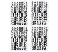 Didiseaon 4 Láminas de Parches Termoadhesivos Letras y Símbolos para Planchar en Ropa, Vinilo Negro Pequeño 27x18.5 Cm, Adhesivos DIY para Camisetas, Bolsos y Manualidades Textiles