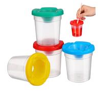 Didiseaon 4 Piezas Botes Giratorios para Pinceles Infantiles Vasos Antivuelco y Prueba de Salpicaduras Accesorios para Lavado y Limpieza de Pinceles Colores Surtidos