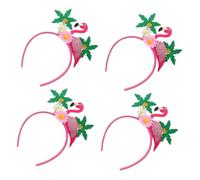 Didiseaon 4 Piezas Diademas Tropicales de Flamenco para Mujer Accesorios Hawaianos para Fiestas Floral Artificial Ligera y Cómoda para Carnaval y Cosplay