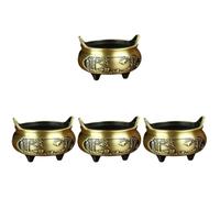 Didiseaon 4 Piezas Incensario Retro de Latón Dorado, Soporte para Cono de