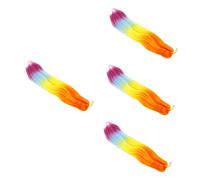 Didiseaon 4 Piezas peluca de rastas derecho extensiones de cabello de colores Cabello falso Gancho de crochet pelo trenzado de ganchillo cabello trenzado de color pelo lacio tejer horquilla