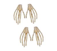 Didiseaon 4 Piezas pinzas para el cabello de halloween pinza de pelo punk tocado de oro mano hallowen haloween accesorios para el cabello de calavera accesorios para el cabello de halloween