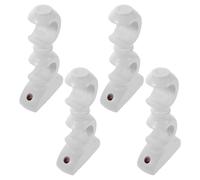 Didiseaon 4 Piezas Soportes Dobles para Barra de Cortina de Madera | Color Blanco, Diámetro Interior 2,90×2,90×0,10cm, Estructura Doble, Instalación Sencilla