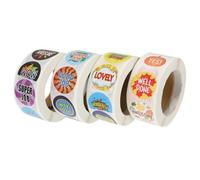 Didiseaon 4 rollos Pegatinas de Recompensa para Adhesivas y Coloridas Motivan y Premian el Aula para Profesores y