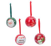 Didiseaon 4 Uds Cajas Bola de duende navideño adornos navideños cubo goma de mascar cuatro bolas navideñas christmas candy cajas de dulces colgante de bola de navidad hojalata Colorful