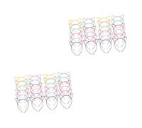 Didiseaon 48 Piezas diadema con orejas de gato oreja de gato pinzas para el cabello coreanas tiara banda para el cabello suministros para fiestas de gatos lindo accesorios horquilla ropa