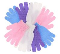 Didiseaon 4pares Guantes Exfoliantes De Nylón Para Ducha De Manoplas Diseño De Cinco Dedos Para Limpieza Profunda y Masaje Accesorios De Spa Para Cuidado