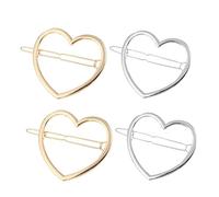 Didiseaon 4pcs Cabello Cabello Clips Hollow Heart Bobby Pon Bobby Amor En Forma De Horquilla De Cabello