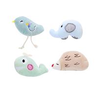 Didiseaon 4piezas Juguetes Interactivos para Gatos Catnip Forma De Animales De Peluche Pájaro y Erizo para Masticar y