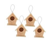 Didiseaon 4piezas Kit Pájaros Madera Sin Terminar Colgantes Decoración Exteriores