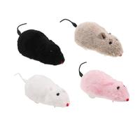 Didiseaon 4piezas Ratones Peludos De Imitación para Gatos Ratones De Juguete De Cuerda Diseño Compacto