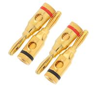 Didiseaon 4piezas Unidades Conectores de Altavoz con Tornillo Chapados para Cable de Audio para Home Theater y Sistemas de Sonido con Rojos y Negros Banana Plugs Estables y Duraderos