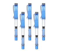 Didiseaon 5 Bolígrafos Recargables con Punta de Pincel Suave para Escritura Creativa y Artística, Diseño Elegante en Plástico Azul, Agarre Cómodo para Principiantes