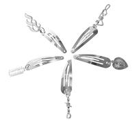 Didiseaon 5 Pares horquilla gótica pinza de pelo gótica clips a presión pasador de pelo de corazón barette quebrar tocado gotico broche de horquilla pasadores góticos aleación de zinc Silver