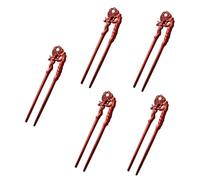 Didiseaon 5 Piezas horquilla de madera 2 puntas palos de pelo para bollos pasadores de pelo accesorios para el cabello de niña palos de pelo chino chica palo de pelo Peine de anchos