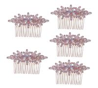 Didiseaon 5 Piezas peine de circón peine de novia de boda peine de de imitación hair topper tiara peine lateral de de imitación peineta de novia golpes sombrerería