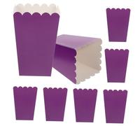 Didiseaon 50 Cajas de Palomitas de Maíz de Papel Plegables Morado, Contenedores para Bocadillos para Fiestas, Cubos para Refrigerios sin Grasa, Ideales para Bodas y Eventos
